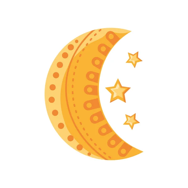 Crescent moon ramadan on white background — Stock Vector