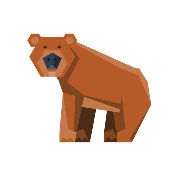 Medvěd geometrické divoká zvířata na bílém pozadí — Stockový vektor