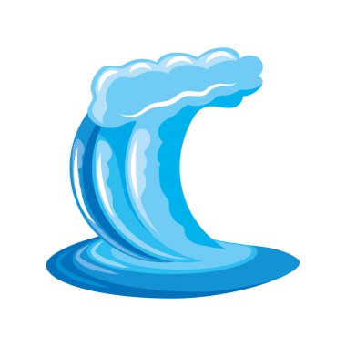 Beyaz arka planda kıvrımlı okyanus dalgaları