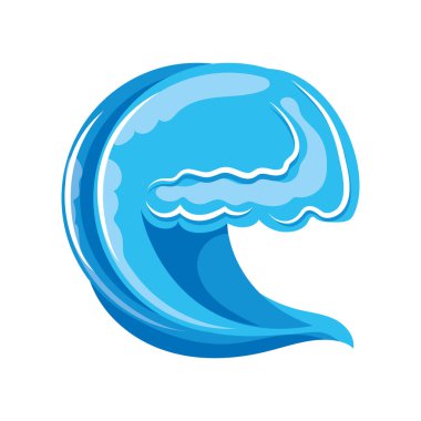 Beyaz arka planda kıvrımlı okyanus dalgaları