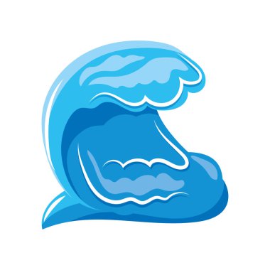 Beyaz arka planda kıvrımlı okyanus dalgaları