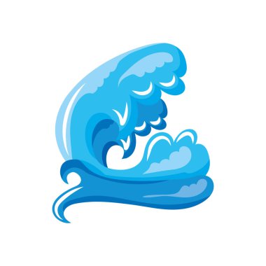 Beyaz arka planda kıvrımlı okyanus dalgaları