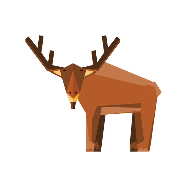 Moose geometric wild animals on white background — Stock Vector