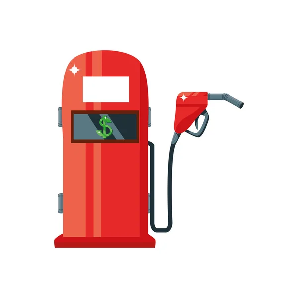 Dispensador de gasolina sobre fondo blanco — Vector de stock