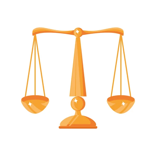 Equilibrio scala di legge su sfondo bianco — Vettoriale Stock