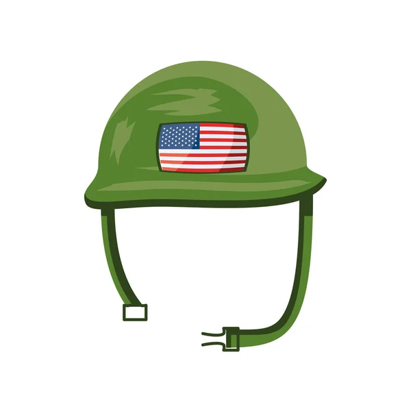 Military helmet with camouflage patterns on white background — Stock Vector