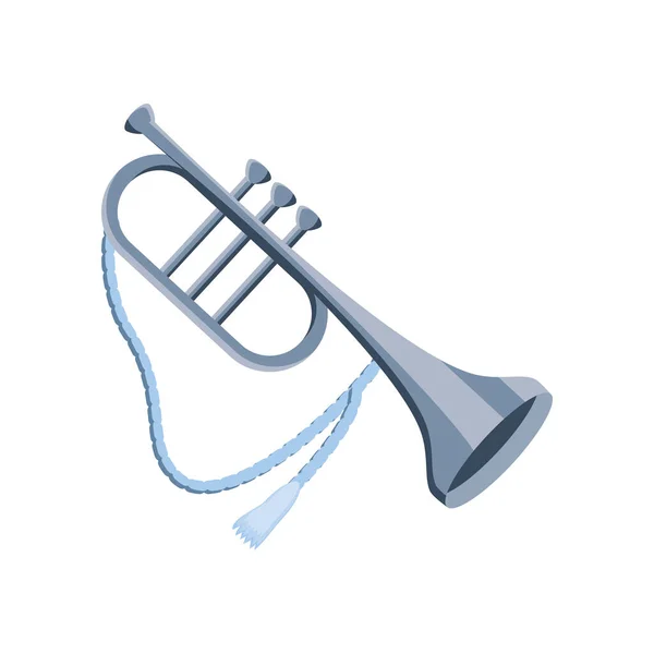 Trumpet musical instrument on white background — Stock Vector