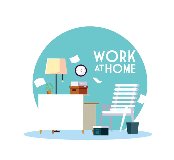 Etikettarbete i hemmet, arbetsyta — Stock vektor