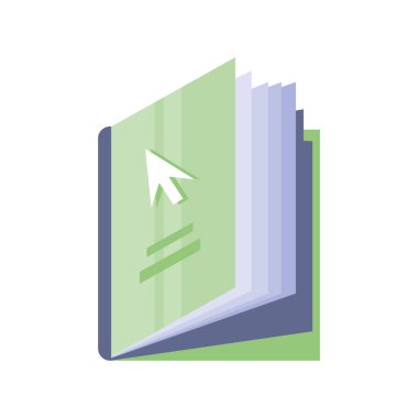 Beyaz arkaplanda imleci olan kitap