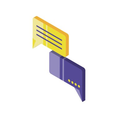 Beyaz arkaplanda dijital konuşma