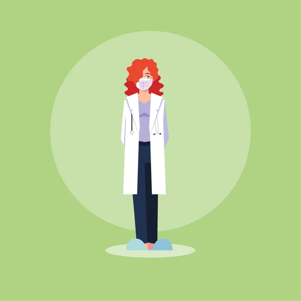 Kobieta lekarz stojący, personel medyczny — Wektor stockowy