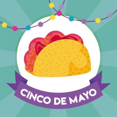 Cinco de mayonez etiketli taco.