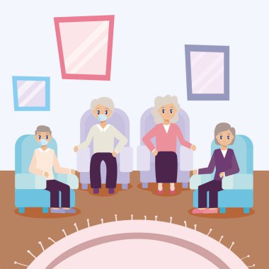 Yaşlılar ve yaşlılar bir araya geliyor.