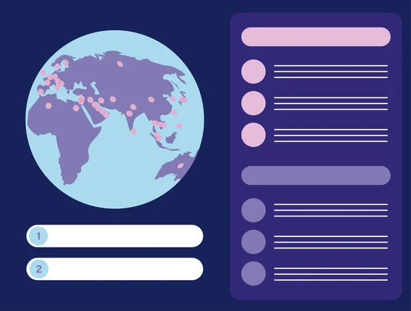 2019 ncov infographie avec planète mondiale — Image vectorielle