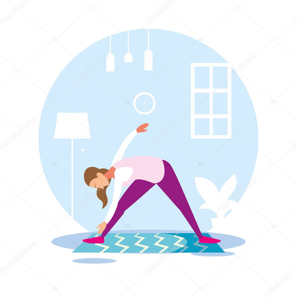 woman out doing exercises at home