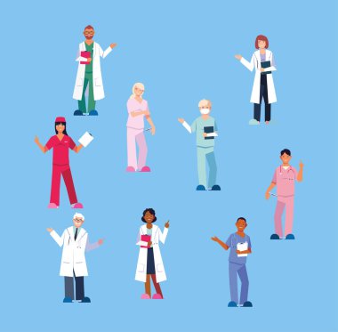 bir grup doktor, personel ve tıbbi ekip