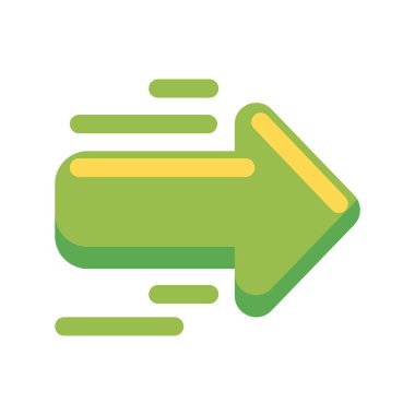 Beyaz arkaplanda hareket eden ok