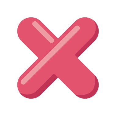 Beyaz arkaplanda x sembolü