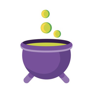 Beyaz arkaplanda baloncuklu çaydanlık