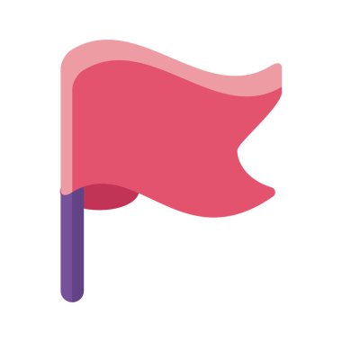 Beyaz arkaplanda bayrak sallama