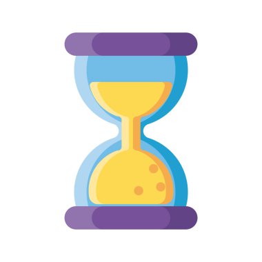 Beyaz arka planda şirin kum saati