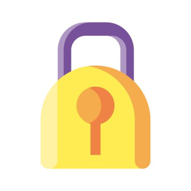 Beyaz arkaplanda kapalı asma kilit