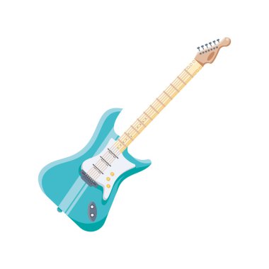 Beyaz arkaplanda elektro gitar