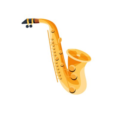 Beyaz arka planda güzel bir saksafon.