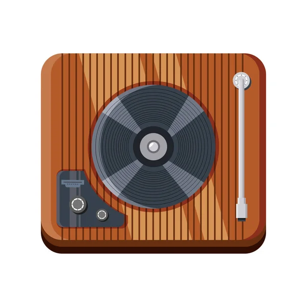 Wooden turntable on white background — Stock Vector