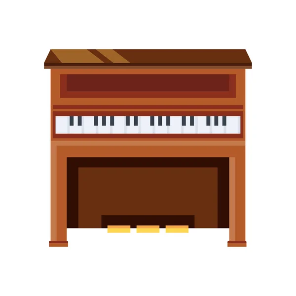 Wooden piano on white background — Stock Vector