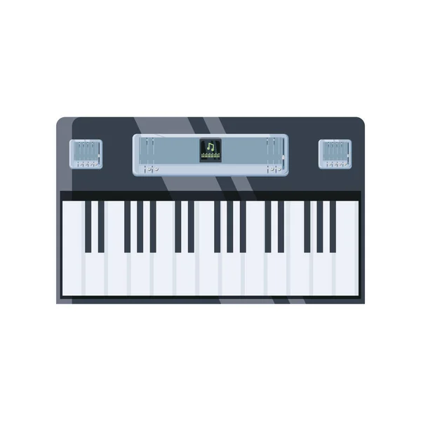 Pianoforte elettronico su sfondo bianco — Vettoriale Stock