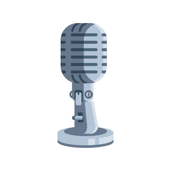 Microphone radio sur fond blanc — Image vectorielle