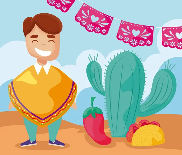 Uomo in costume tradizionale messicano — Vettoriale Stock