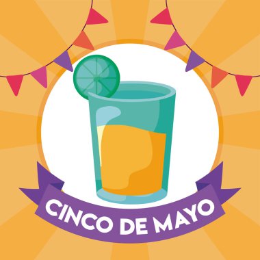 Tekila shot ve geleneksel Meksika içeceği.