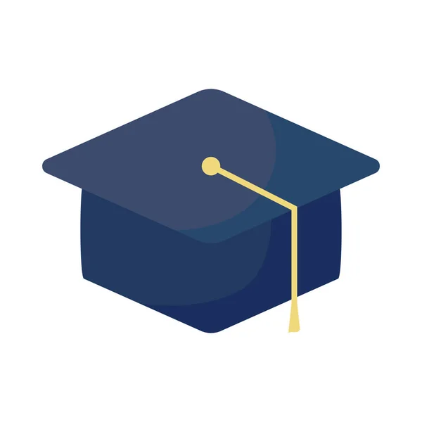 Casquette de graduation sur fond blanc — Image vectorielle