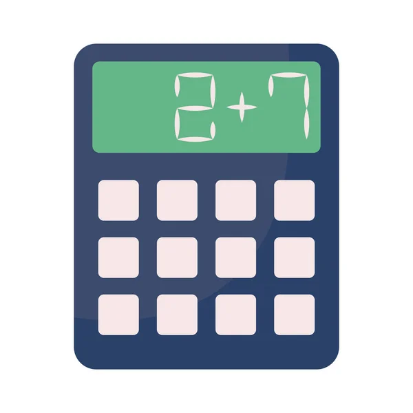 Calculadora matemáticas finanzas sobre fondo blanco — Vector de stock