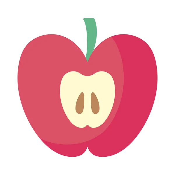 Frischer und köstlicher Apfel auf weißem Hintergrund — Stockvektor