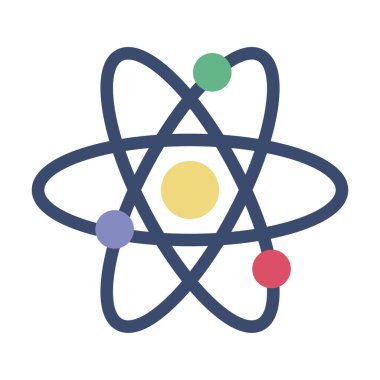 Beyaz arkaplanda Atom simgesi