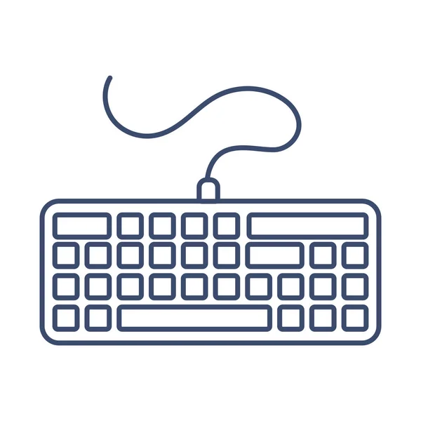 Dator tangentbord, linje stil ikon — Stock vektor
