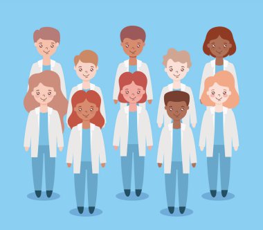 bir grup doktor, personel ve tıbbi ekip