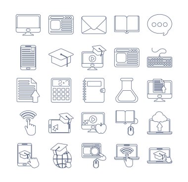 çevrimiçi eğitim, eğitim teknolojisi, satır biçimi simgesi