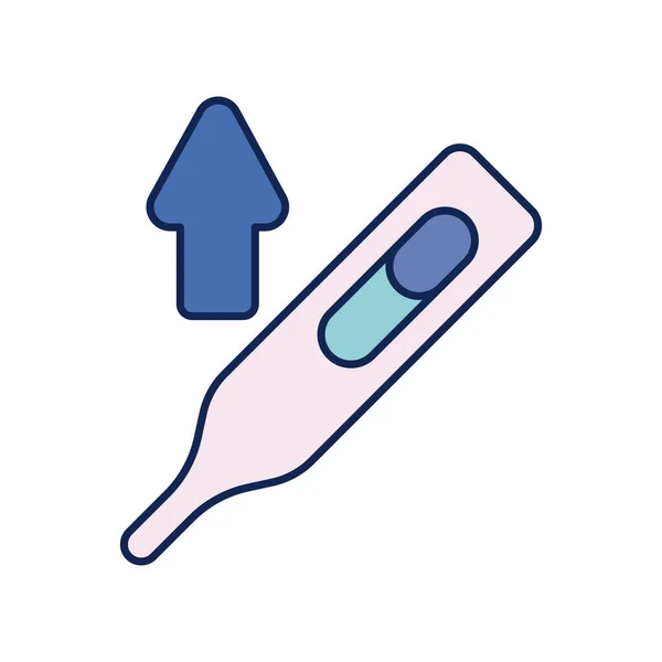 Termometr, ikona linii i wypełnienia przyrządu medycznego — Wektor stockowy