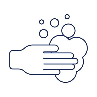 Su ve sabunla ellerini yıka, çizgi biçimi simgesi