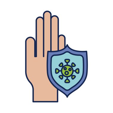 Virüslerle el, satır ve doldurma biçimi simgesi