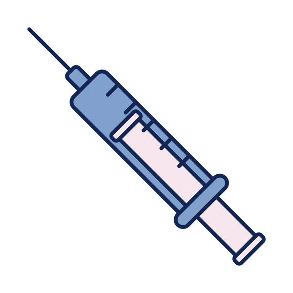 Medizinische Spritze, Linie und Füllstilsymbol — Stockvektor
