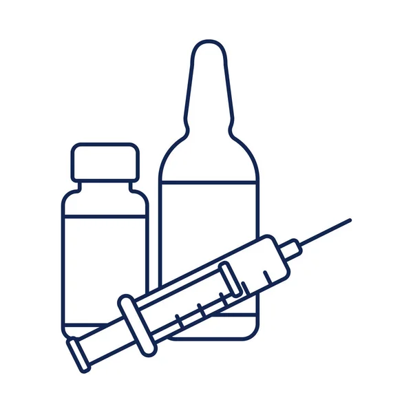 Vaccinazione immunizzazione medica, icona in stile linea — Vettoriale Stock
