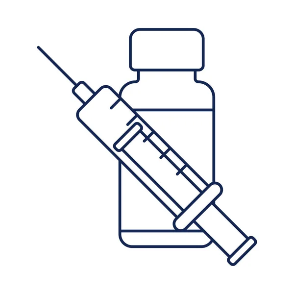 Вакцинация медицинская иммунизация, иконка стиля линии — стоковый вектор