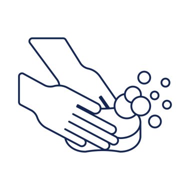 Su ve sabunla ellerini yıka, çizgi biçimi simgesi