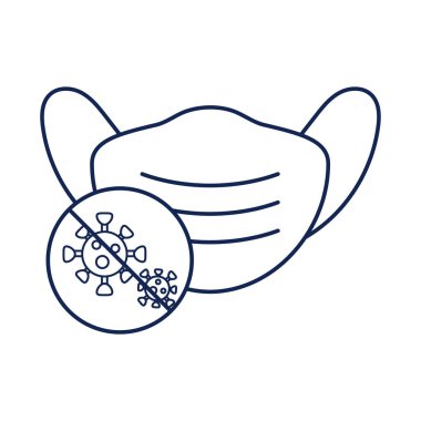 Tıbbi maske, Coronavirüs tarafından salgından korur, çizgi biçimi simgesi