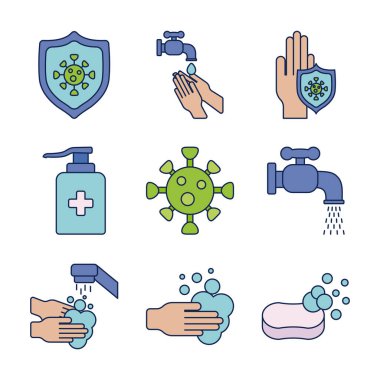 Simge aşılama tıbbi bağışıklık sistemi, satır ve doldurma biçimi simgesi